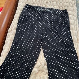 Quacker Factory Black and White Polka Dot Wide Leg Pants 3x plus